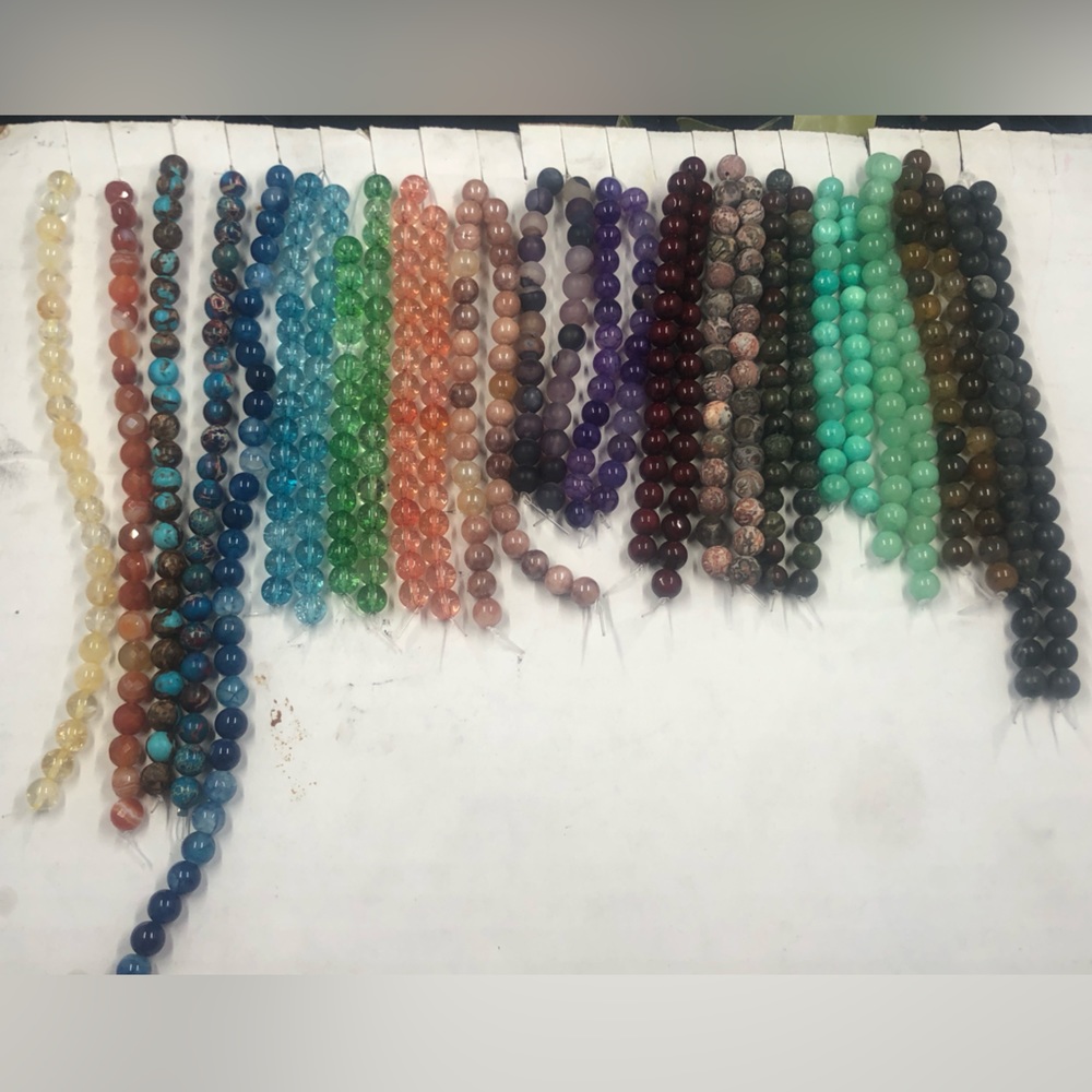 (12) Semi-Precious stone beads